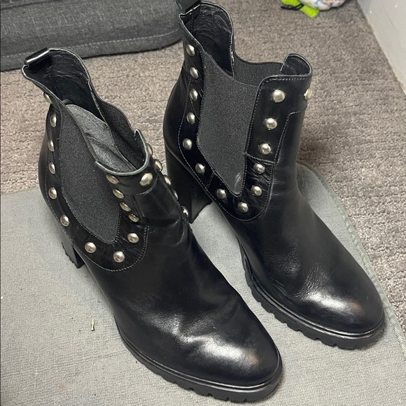 Barney’s New York Black Studded Ankle Boots - Picture 1 of 5